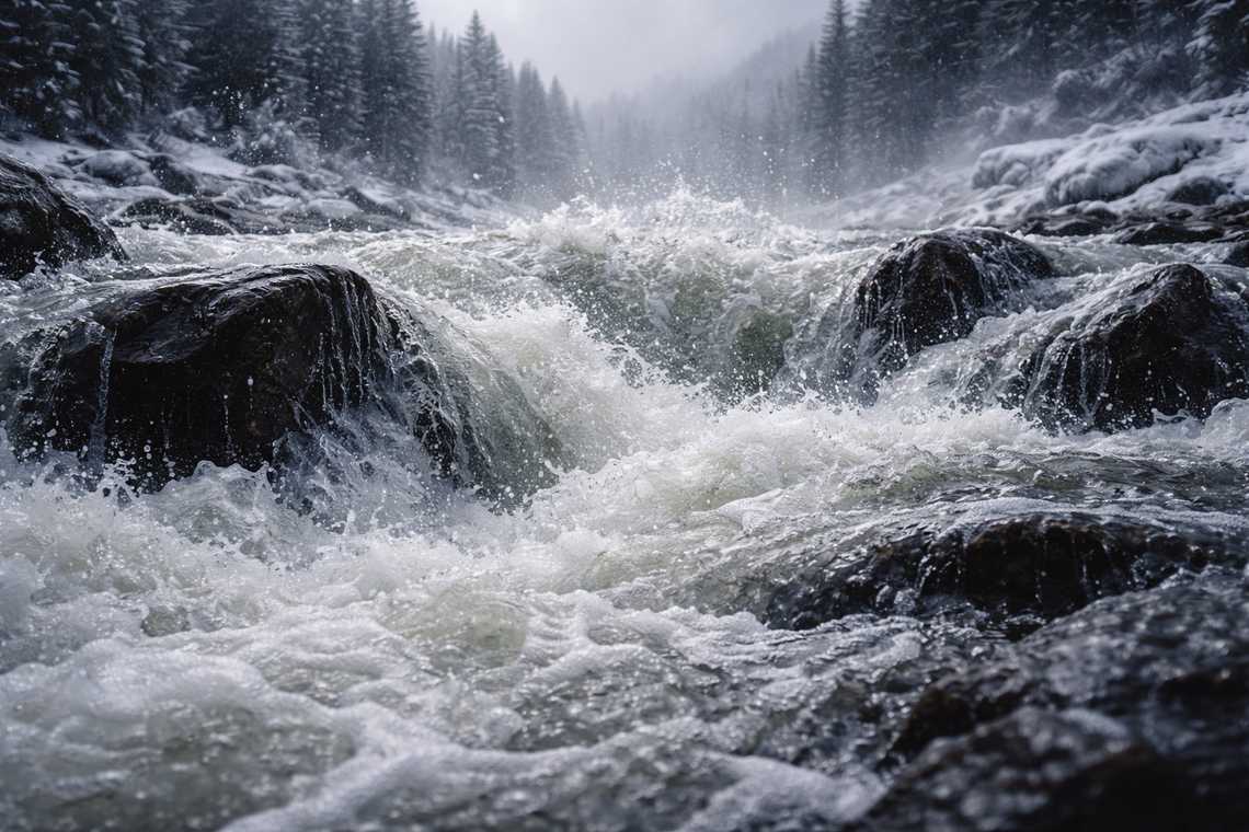 A dangerous fast-running river