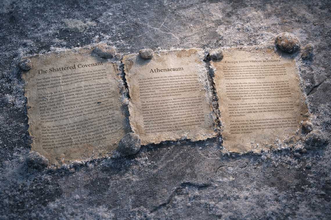 Fragments laid out on flat stone, the case closing