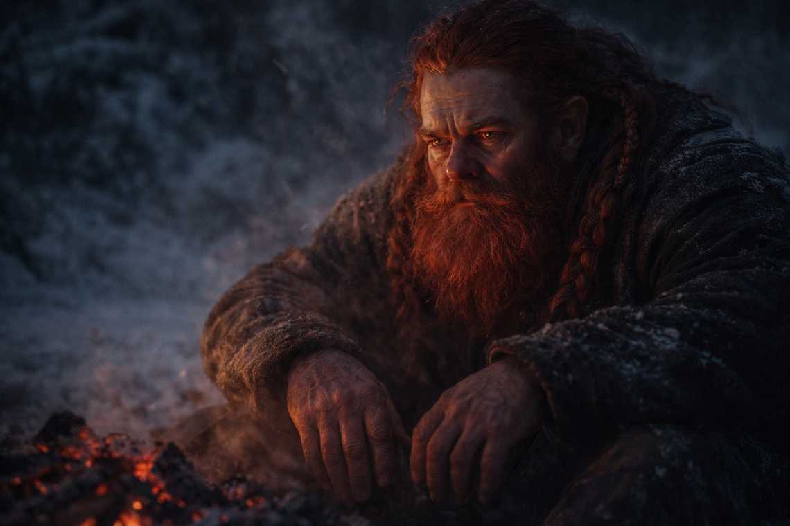 Dulint watching Balin across the dying fire