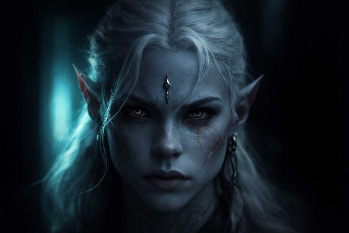 Shyntara watching Drusniel with suspicion