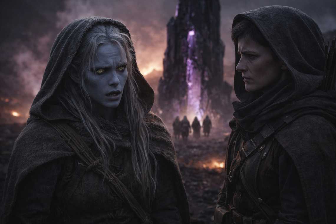 Nyxara's warning lands through Talryn's recitation, clinical and cold