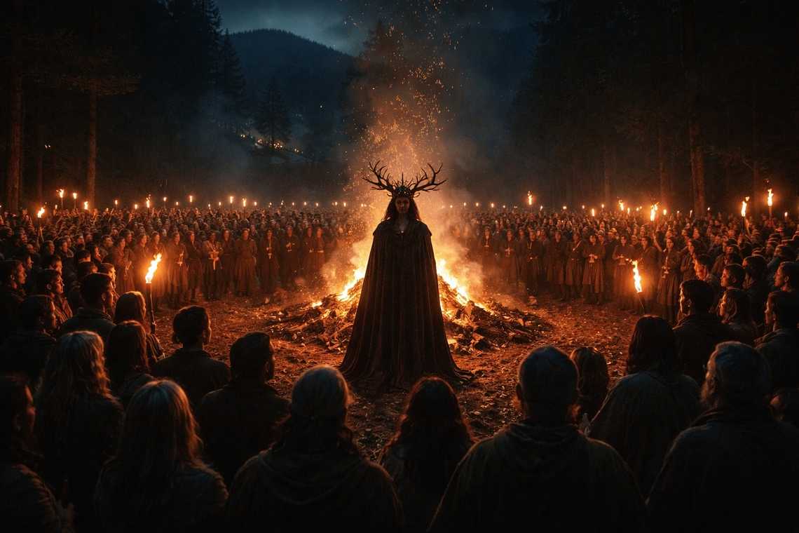 The witch delivering her prophecy